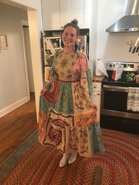 Beulah Colorful Patchwork Maxi Dress size large